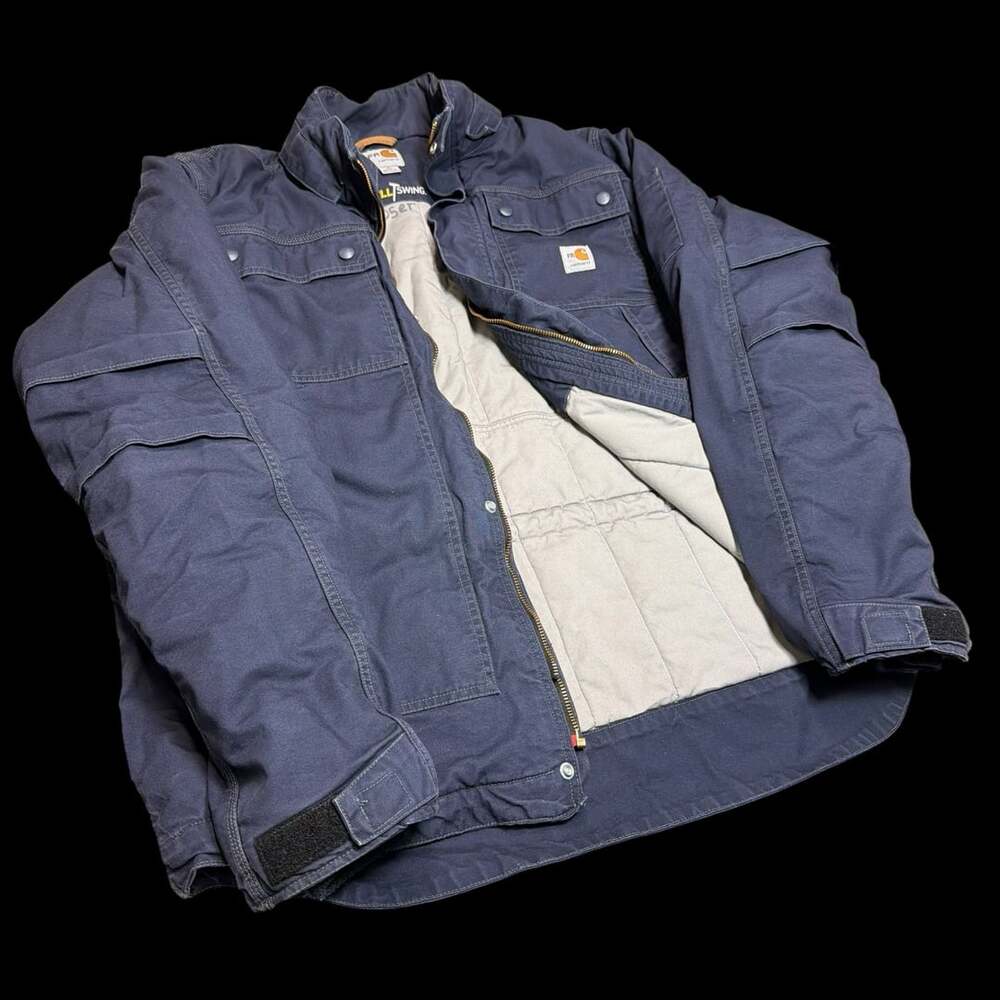 Carhartt FR Full Swing Quick Duck Insulated Coat Navy Blue Men's L Tall